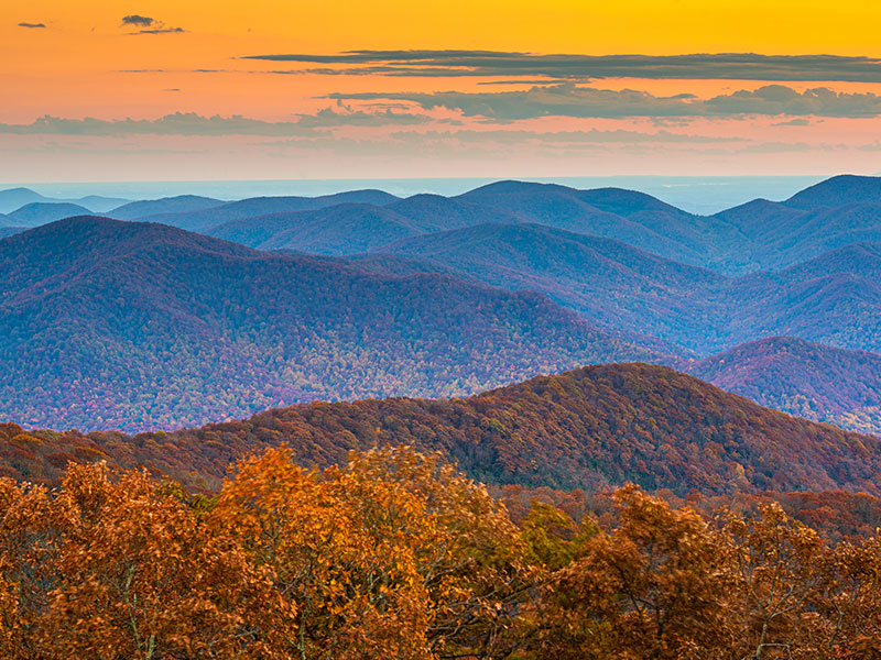 Blue Ridge Mountains at Sunset